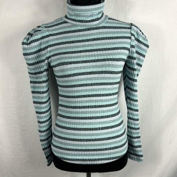 Anthropologie Sweaters - Maeve by Anthropology Blue Stripes Turtleneck